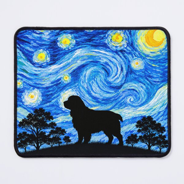 Item preview, Funny Clumber Spaniel Dog Starry Night Painting Moon Star Mom Dad Kids designed and sold by FurryHavenPH.