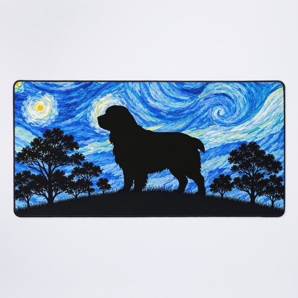 Item preview, Funny Clumber Spaniel Dog Starry Night Painting Moon Star Mom Dad Kids designed and sold by FurryHavenPH.