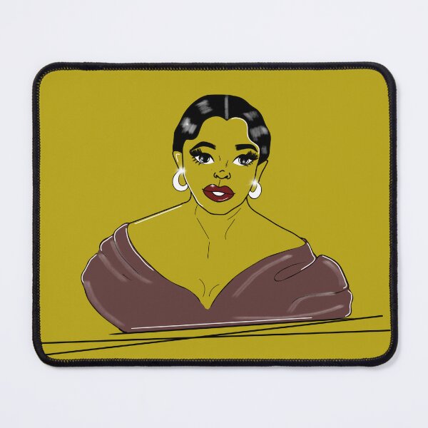 Item preview, Elegant Black Woman Portrait – Burgundy & Mustard Fashion Illustration designed and sold by designsbyAdira.