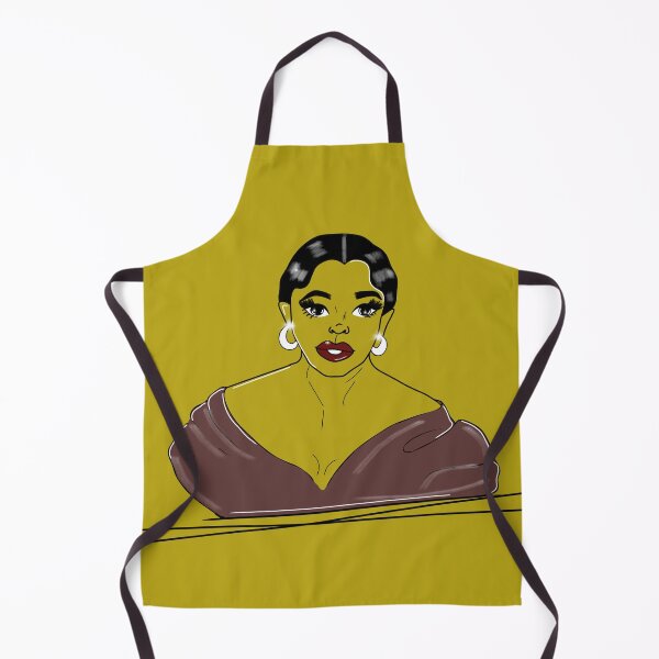 Item preview, Elegant Black Woman Portrait – Burgundy & Mustard Fashion Illustration designed and sold by designsbyAdira.