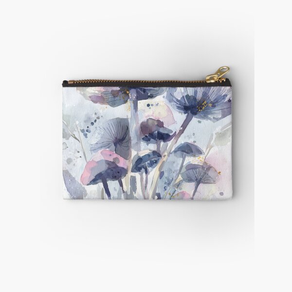Item preview, Woodland Mushroom Watercolor Mauve and Slate Blue Toadstool Botanical Art designed and sold by solynneart.
