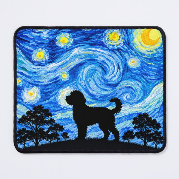 Item preview, Funny Cockapoo Dog Starry Night Painting Moon Star Mom Dad Kids designed and sold by FurryHavenPH.