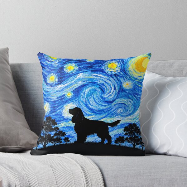 Item preview, Funny Cocker Spaniel Dog Starry Night Painting Moon Star Mom Dad Kids designed and sold by FurryHavenPH.
