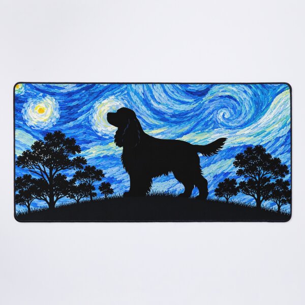 Item preview, Funny Cocker Spaniel Dog Starry Night Painting Moon Star Mom Dad Kids designed and sold by FurryHavenPH.