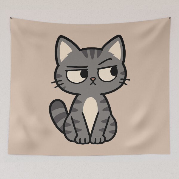 Item preview, Unimpressed Gray Tabby Cat – Funny Cat Expression designed and sold by MewMade.