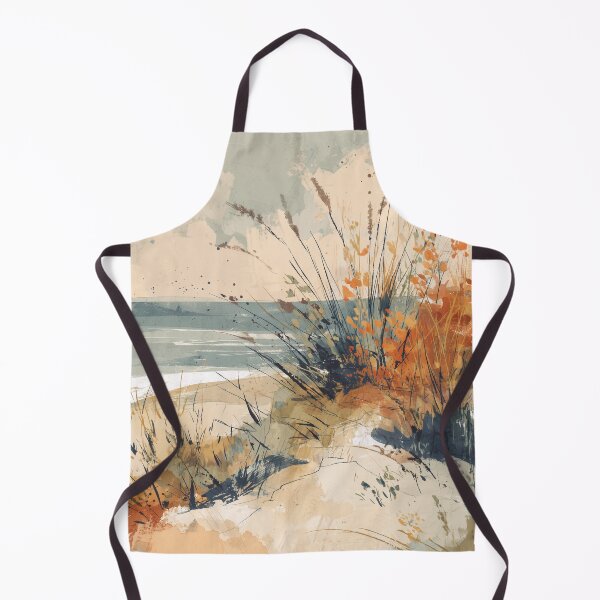 Item preview, Coastal Dunes Painting Marram Grass Burnt Orange and Sand Beach Landscape Art designed and sold by solynneart.