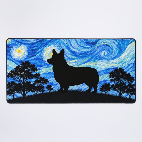 Item preview, Funny Corgi Dog Starry Night Painting Moon Star Mom Dad Kids designed and sold by FurryHavenPH.
