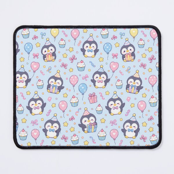 Item preview, Cute Birthday Penguin Party Pastel Kawaii Pattern designed and sold by Soft Berry Studio.