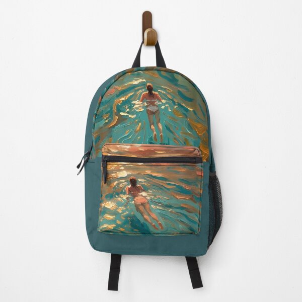 Item preview, Sunset Swimmers in Maine - Impressionist Oil Painting Art designed and sold by AOCollections.