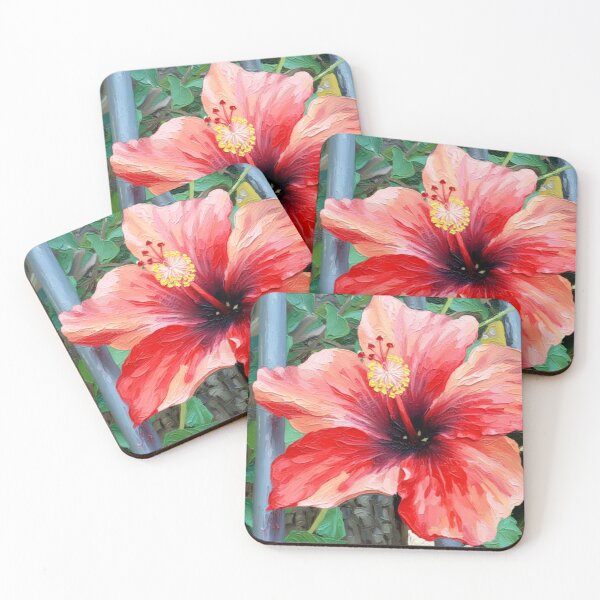 Item preview, Coral red hibiscus designed and sold by Nifashedji.