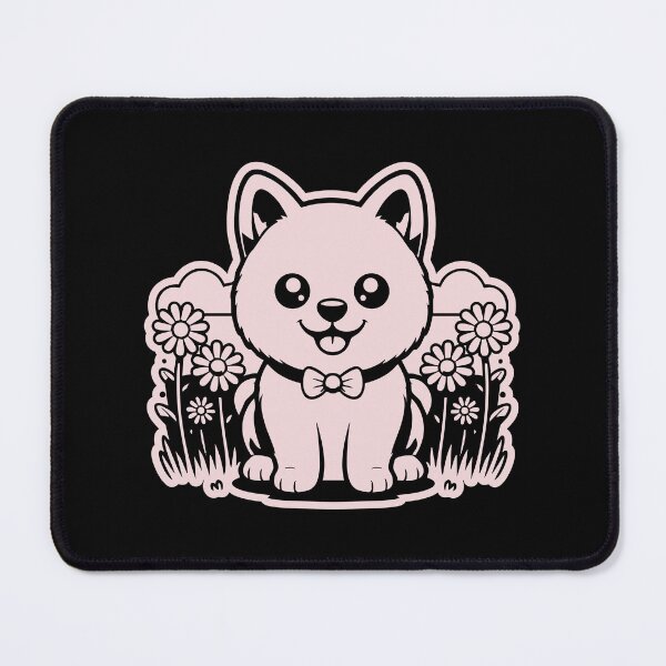 Item preview, Cute Fluffy Puppy with Bow Tie and Flowers designed and sold by AhmedZouita.