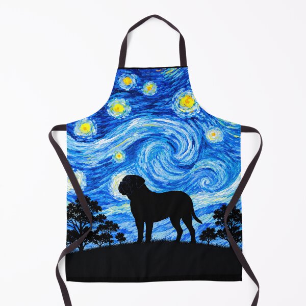Item preview, Funny Dogue de Bordeaux Dog Starry Night Painting Moon Star Mom Dad Kids designed and sold by FurryHavenPH.