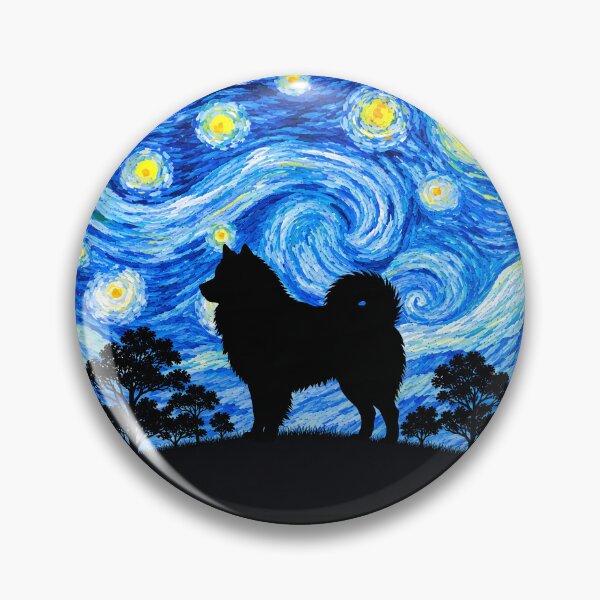 Item preview, Funny Eurasier Dog Starry Night Painting Moon Star Mom Dad Kids designed and sold by FurryHavenPH.