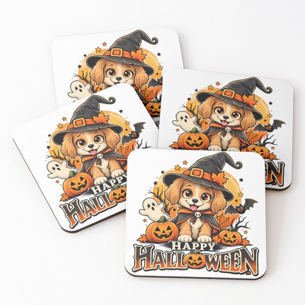 Item preview, Cute dogy and Ghost Happy Halloween  designed and sold by DesignArtist.ia.