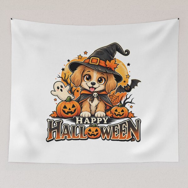 Item preview, Cute dogy and Ghost Happy Halloween  designed and sold by DesignArtist.ia.