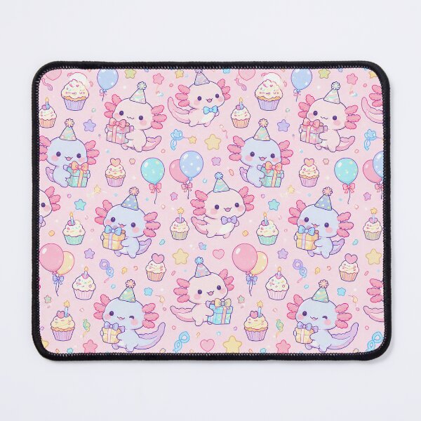 Item preview, Kawaii Birthday Axolotl Pattern designed and sold by Soft Berry Studio.