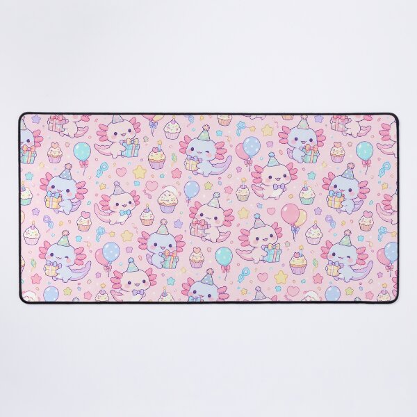 Item preview, Kawaii Birthday Axolotl Pattern designed and sold by Soft Berry Studio.