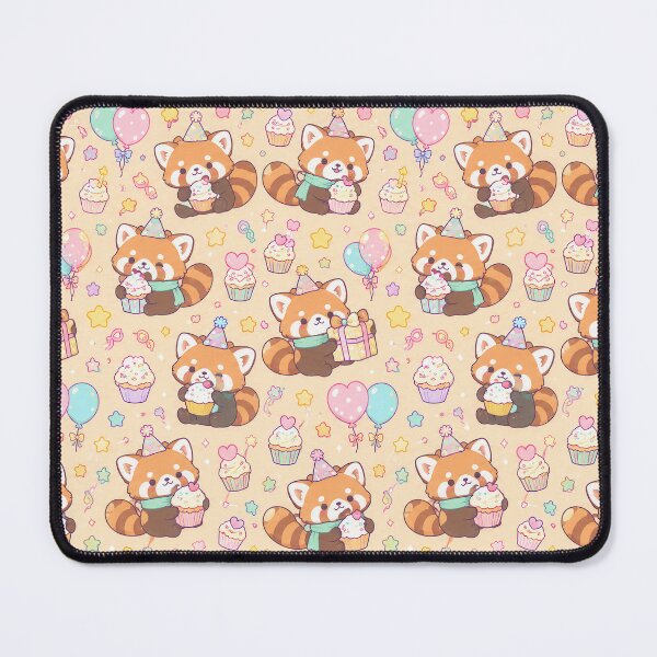 Item preview, Kawaii Birthday Red Panda Pattern designed and sold by Soft Berry Studio.