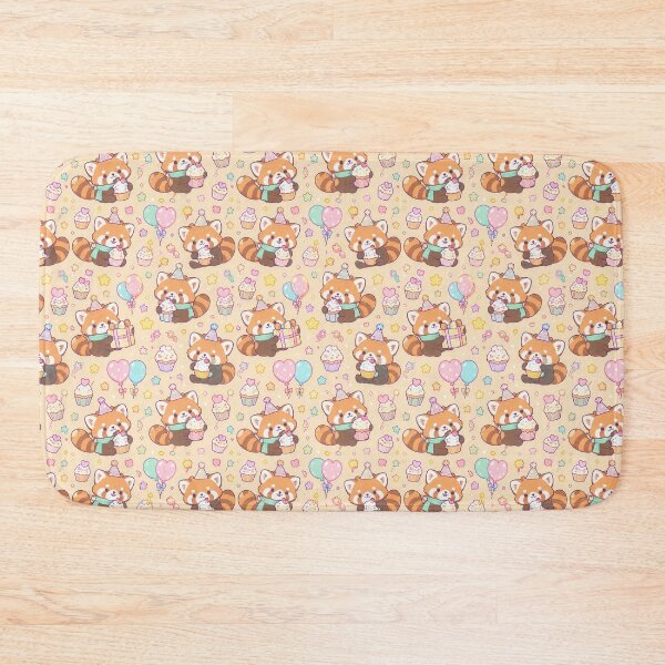 Item preview, Kawaii Birthday Red Panda Pattern designed and sold by Soft Berry Studio.