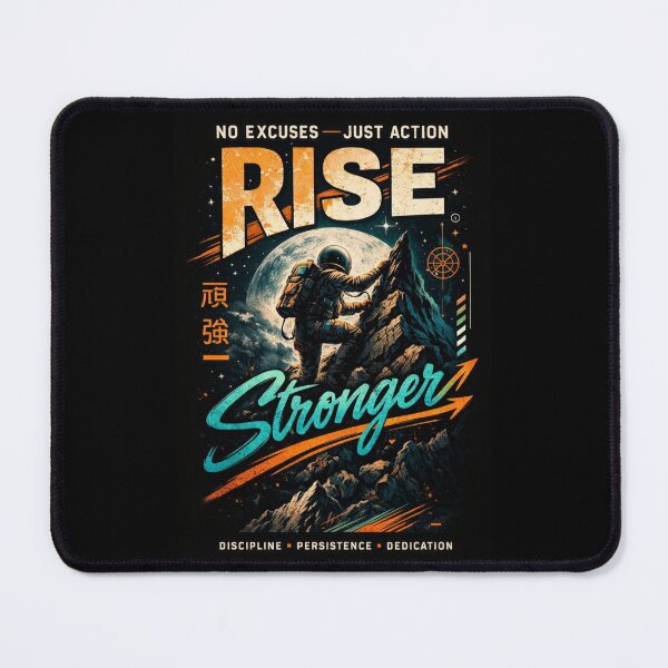 Item preview, Rise Stronger – Astronaut Climbing Motivation Illustration designed and sold by Dogandesighn.