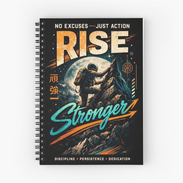 Item preview, Rise Stronger – Astronaut Climbing Motivation Illustration designed and sold by Dogandesighn.