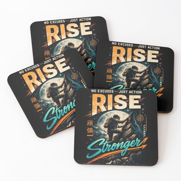 Item preview, Rise Stronger – Astronaut Climbing Motivation Illustration designed and sold by Dogandesighn.