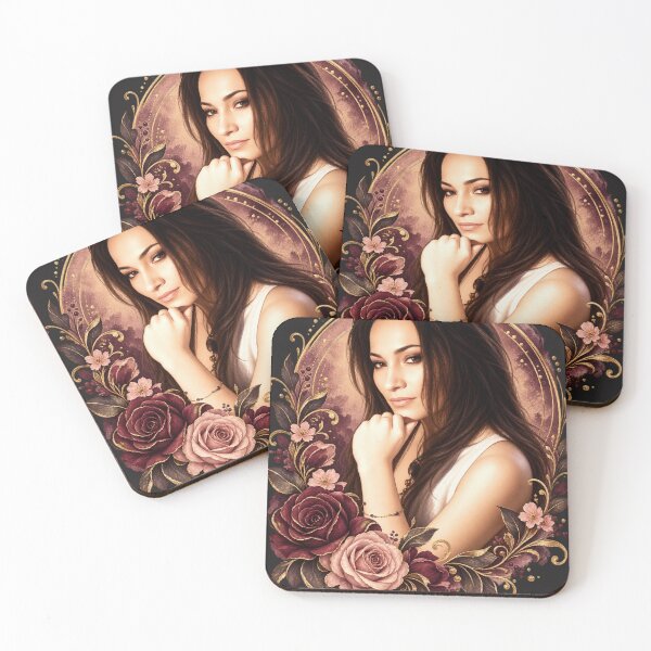 Item preview, Velvet Rose Self Portrait – Dark Floral Vintage Art designed and sold by Golden Era Studio.