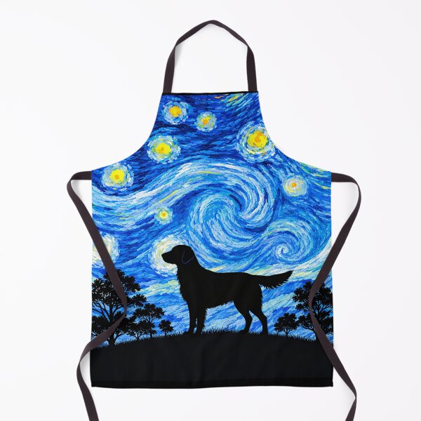 Item preview, Funny Flat Coated Retriever Dog Starry Night Painting Moon Star Mom Dad Kids designed and sold by FurryHavenPH.