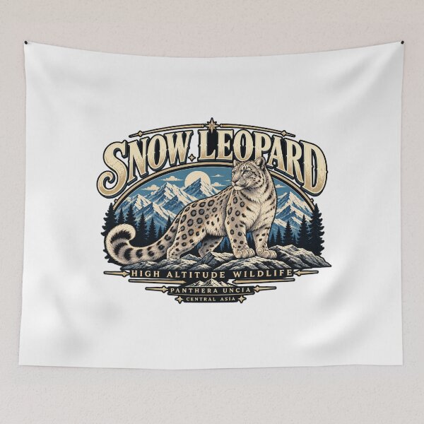 Item preview, Snow Leopard — High Altitude Wildlife Vintage Mountain designed and sold by GingaArt.