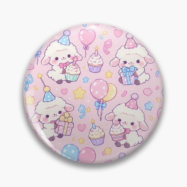 Item preview, Kawaii Birthday Lamb Pattern designed and sold by Soft Berry Studio.