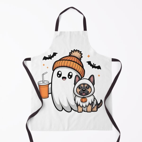 Item preview, Cute Autumn Ghost Dog Pumpkin Cozy Fall Art designed and sold by limanol.