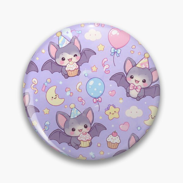 Item preview, Kawaii Birthday Bat Pattern designed and sold by Soft Berry Studio.