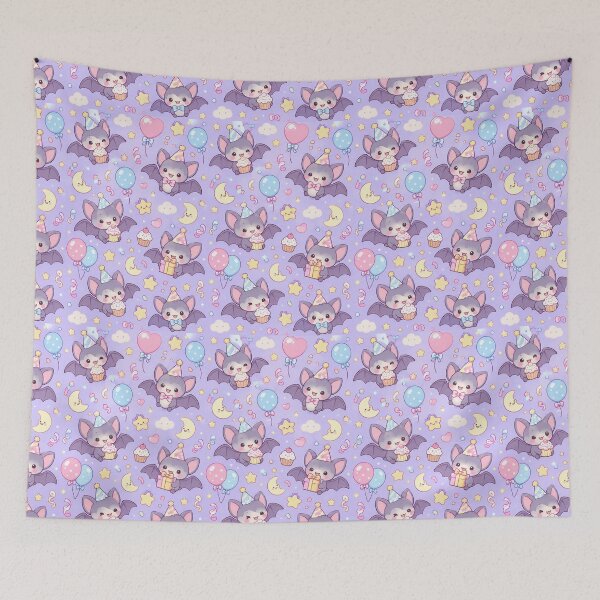 Item preview, Kawaii Birthday Bat Pattern designed and sold by Soft Berry Studio.