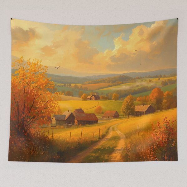 Item preview, Golden Autumn Countryside Landscape Art | Rustic Fall Scenery Decor designed and sold by Specialdesign10.