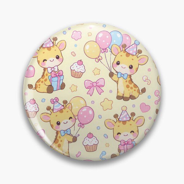 Item preview, Kawaii Birthday Giraffe Pattern designed and sold by Soft Berry Studio.