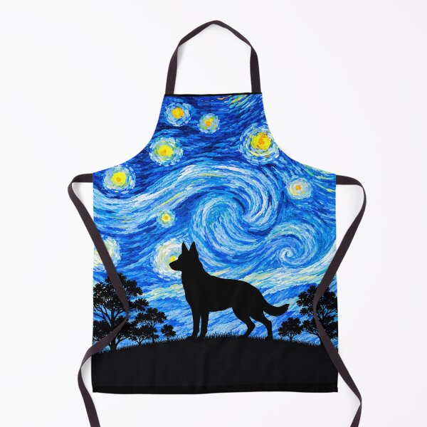 Item preview, Funny German Shepherd Dog Starry Night Painting Moon Star Mom Dad Kids designed and sold by FurryHavenPH.