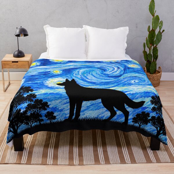 Item preview, Funny German Shepherd Dog Starry Night Painting Moon Star Mom Dad Kids designed and sold by FurryHavenPH.
