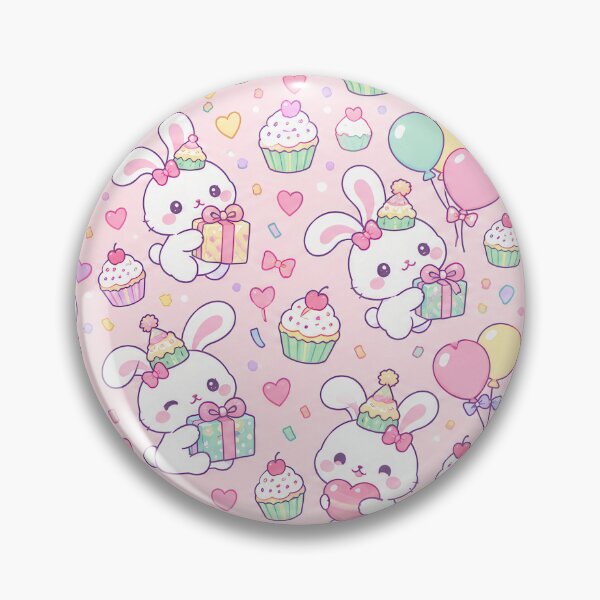 Item preview, Kawaii Birthday Rabbit Cupcake Pattern designed and sold by Soft Berry Studio.