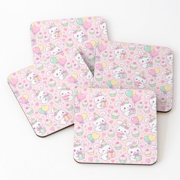Item preview, Kawaii Birthday Rabbit Cupcake Pattern designed and sold by Soft Berry Studio.