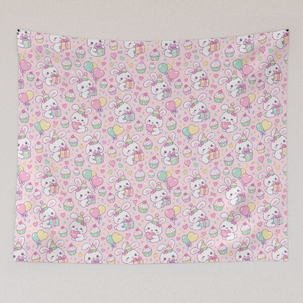 Item preview, Kawaii Birthday Rabbit Cupcake Pattern designed and sold by Soft Berry Studio.