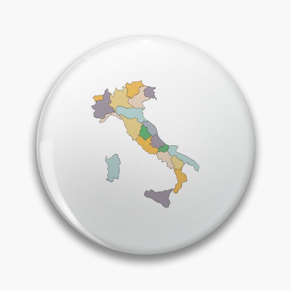 Artikelvorschau, Gedämpfte Italienkarte – Farbige Regionen als Linienzeichnung entworfen und verkauft von iampaulmorris.