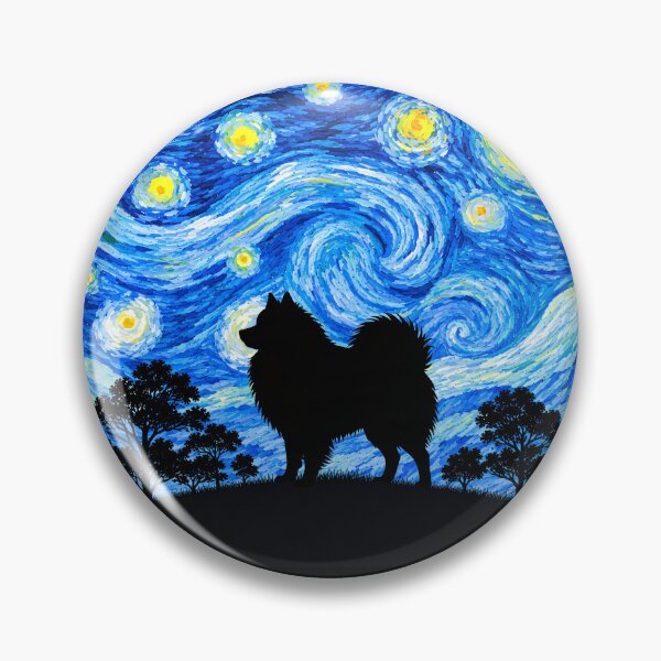 Item preview, Funny German Spitz Dog Starry Night Painting Moon Star Mom Dad Kids designed and sold by FurryHavenPH.