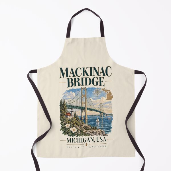 Item preview, Mackinac Bridge, Michigan, USA [Vintage Illustration] designed and sold by elektronen.