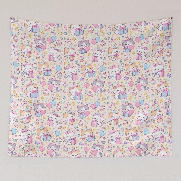 Item preview, Kawaii Birthday Kitty Balloon Pattern designed and sold by Soft Berry Studio.