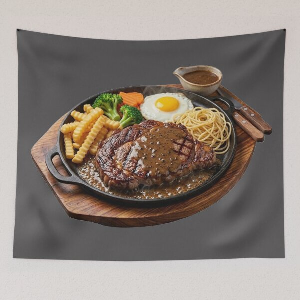 Item preview, Hong Kong Style Hot Plate Steak with Black Pepper Sauce designed and sold by PetalsPaws.