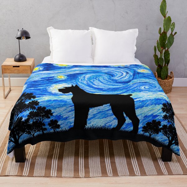 Item preview, Funny Giant Schnauzer Dog Starry Night Painting Moon Star Mom Dad Kids designed and sold by FurryHavenPH.
