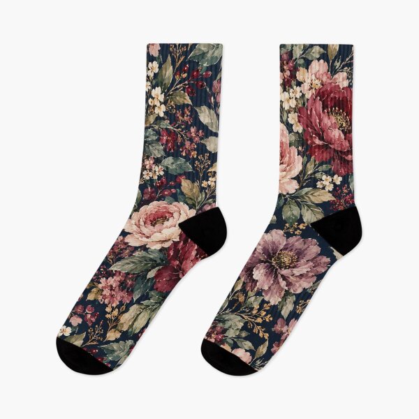 Item preview, Moody Midnight Watercolor Floral Garden designed and sold by VibnWalls.