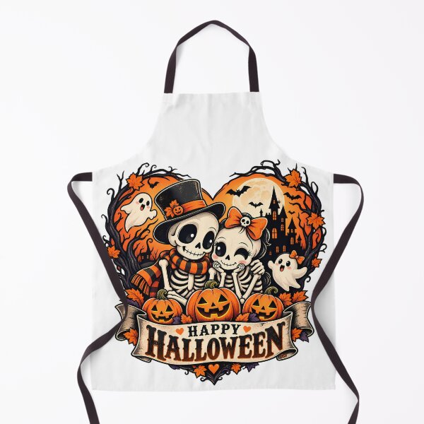 Item preview, Happy Halloween Skeleton Couple Pumpkin Spooky Love T-Shirt designed and sold by DesignArtist.ia.
