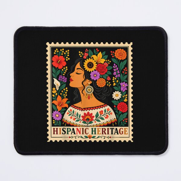 Item preview, Hispanic Heritage Month Flowers Stamp Latin American Women designed and sold by LASTIQUE-dd.