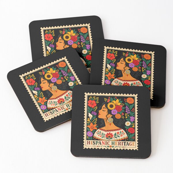 Item preview, Hispanic Heritage Month Flowers Stamp Latin American Women designed and sold by LASTIQUE-dd.